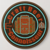 Craft Beer Connoisseur Sinaasappel Ronde Button 6,0 Cm (Voorkant)