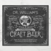  Craft Beer Custom Brewer Foto Name Gray Bier Etiket (Enkel label)