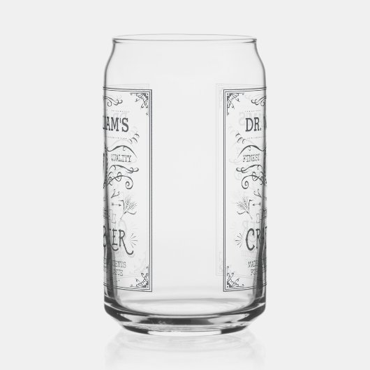 Craft Beer Custom Naam en Monogram  Look Blikvorm Glas (Links)