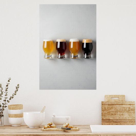Craft Beer Gradient - minimaal Poster (Keuken)