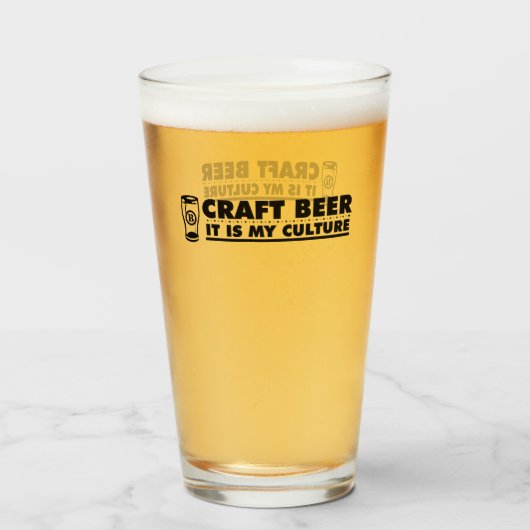 Craft Beer Het is mijn cultuur Glas (Voorkant gevuld)