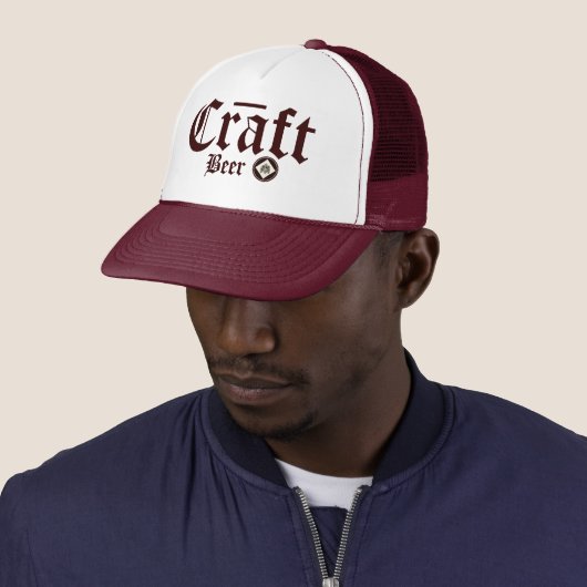 Craft Beer Hops Burgundy Trucker Pet (In situ)