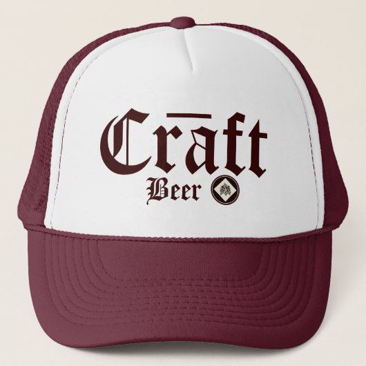 Craft Beer Hops Burgundy Trucker Pet (Voorkant)