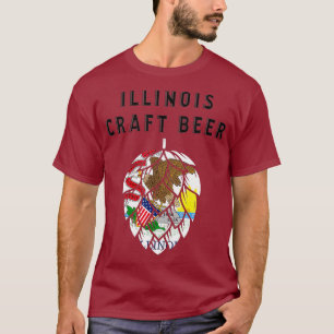 Craft Beer Illinois Vlag USA 4 juli Brouwerij T-shirt