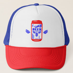 Craft Beer kan rood wit en blauw Trucker Pet