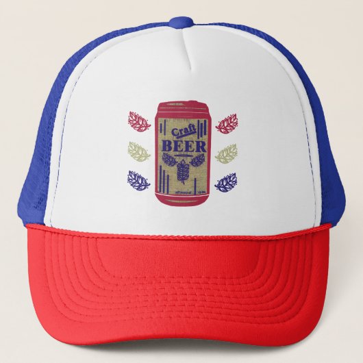 Craft Beer kan rood wit en blauw vervagen Trucker Pet (Voorkant)