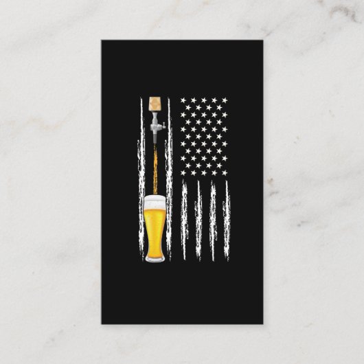 Craft Beer Love American Flag USA Brewery Visitekaartje (Voorkant)