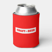 CRAFT~BEER op rood Blikjeskoeler (Blikje Voorkant)