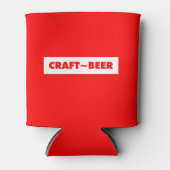 CRAFT~BEER op rood Blikjeskoeler (Voorkant)