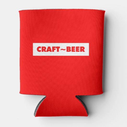 CRAFT~BEER op rood Blikjeskoeler (Voorkant)