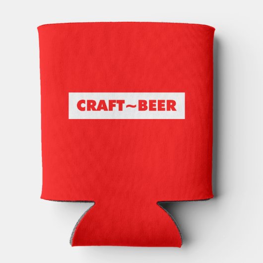 CRAFT~BEER op rood Blikjeskoeler (Achterkant)