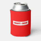 CRAFT~BEER op rood Blikjeskoeler (Blikje Achterkant)