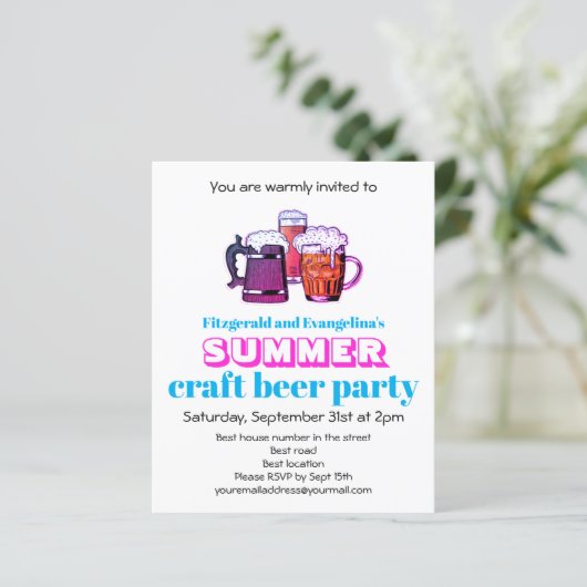 Craft Beer Party-uitnodiging (Staand voorkant)