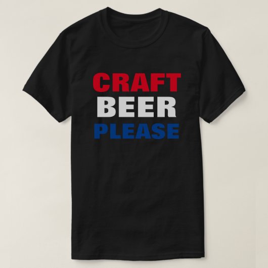 CRAFT BEER PLEASE - Rood wit en blauw T-shirt (Design voorkant)