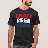 CRAFT BEER PLEASE - Rood wit en blauw T-shirt (Voorkant)