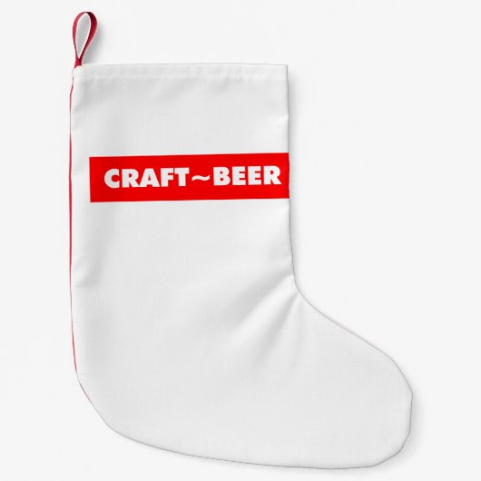 Craft Beer Red op White Kleine Kerstsok (Voorkant)