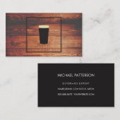 Craft Beer Rustic Wood Square Element Visitekaartje (Voorkant / Achterkant)