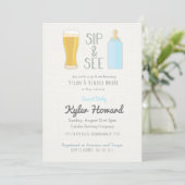 Craft Beer Sip & See Baby Boy Shower Invitation Kaart (Staand voorkant)