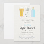 Craft Beer Sip & See Baby Boy Shower Invitation Kaart (Voorkant / Achterkant)