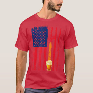 Craft Bier Amerikaanse Vlag USA 4 juli Brouwerij f T-shirt