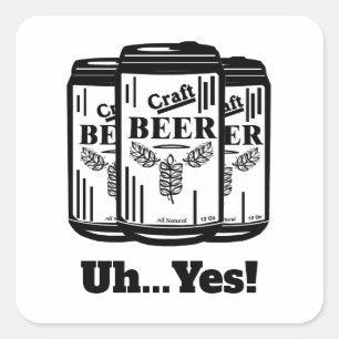 Craft bier kan uh... ja! vierkante sticker