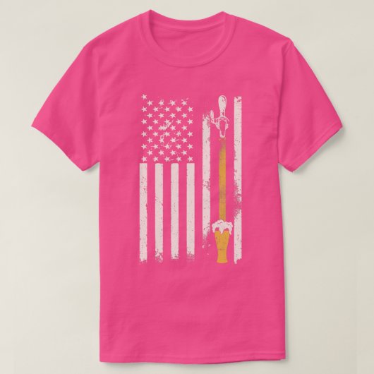 Craft Bier Op Tap Amerikaanse vlag T-shirt (Design voorkant)