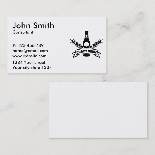 Craft bier visitekaartje (Voorkant / Achterkant)