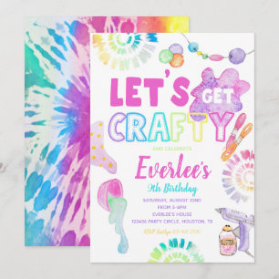 Craft Birthday Party Invitation   Craft Party Kaart