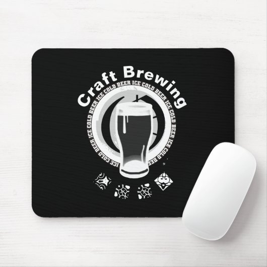 Craft Brewing, zwart & wit 2 Muismat (Met muis)