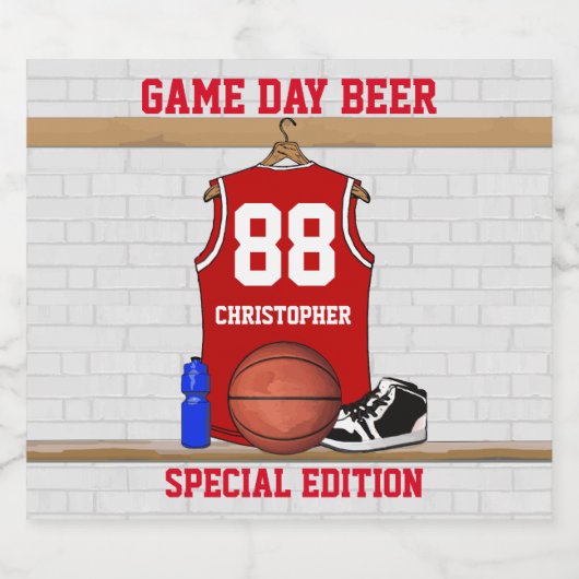 Craft brouwen basketbal bier flesetiketten etiket (Enkel label)