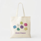 Craft Buttonnen Naaien Gepersonaliseerde Naam Bag Tote Bag (Voorkant)