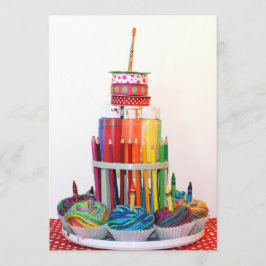 "Craft Cake" Birthday Party Invitation Kaart