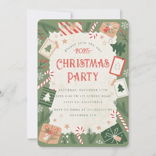 Craft Christmas Party Uitnodiging (Voorkant)