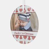 Craft Christmas Trees and Hearts Custom Photo Glas Ornament (Voorkant links)