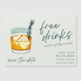 Craft Cocktail Funny Free Drink Weddenschap om de Magnetische Uitnodiging