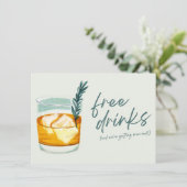 Craft Cocktail Funny Free Drinken Photo Wedding Save The Date (Staand voorkant)