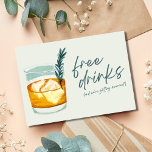 Craft Cocktail Funny Free Drinken Photo Wedding Save The Date<br><div class="desc">Een grappige bruiloft redt de data voor het koppel dat niet kan wachten om te vieren met familie en vrienden op hun bruiloft. Cute craft cocktail Free Drink (en we gaan trouwen!) design save the date. Voeg je trouwgegevens en foto toe aan de achterkant van de kaart.</div>