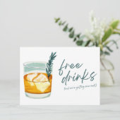 Craft Cocktail Funny Free Drinken Photo Wedding Save The Date (Staand voorkant)