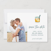 Craft Cocktail Funny Free Drinken Photo Wedding Save The Date (Achterkant)