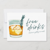 Craft Cocktail Funny Free Drinken Photo Wedding Save The Date (Voorkant)