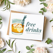 Craft Cocktail Funny Gratis Drinken Save the Date Aankondigingskaart