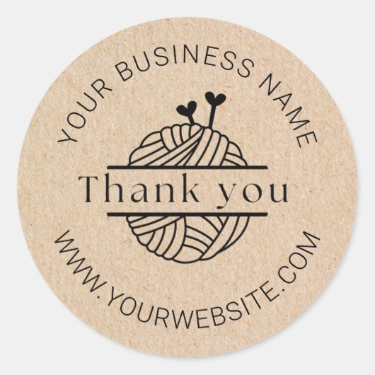 Craft Crochet Business Thank You Packaging Sticker (Voorkant)