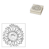Craft deco zonnebloem rubberstempel (Gestempeld)