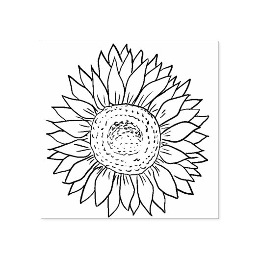 Craft deco zonnebloem rubberstempel (Afrduk)