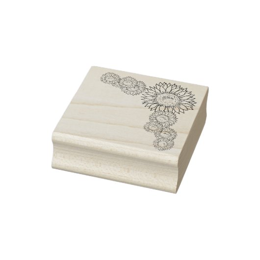 Craft deco zonnebloemenhoek rubberstempel (Stempel)