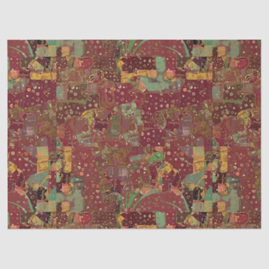 Craft Decoupage Boho Collage Swatch Deep Pinks Tissuepapier (Voorkant)