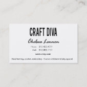 Craft Diva Artist Handicrafts Knitting Quilting Visitekaartje (Achterkant)