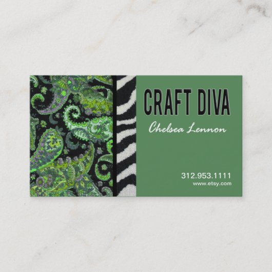 Craft Diva Artist Handicrafts Knitting Quilting Visitekaartje (Voorkant)