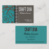 Craft Diva Artist Handicrafts Knitting Quilting Visitekaartje (Voorkant / Achterkant)