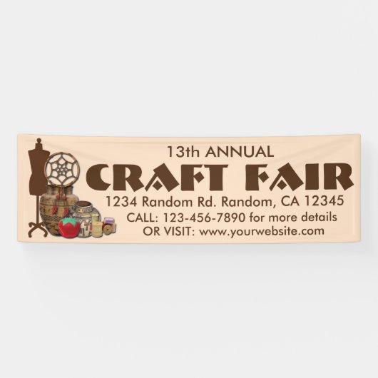  Craft Fair banner-teken Spandoek (Horizontaal)